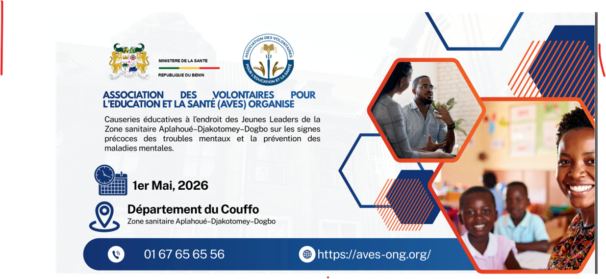 Causerie éducative à l’endroit des Jeunes Leaders de la zone sanitaire Aplahoué-Djakotomey-Dogbo sur les signes précoces des troubles mentaux et la prévention des maladies mentales.